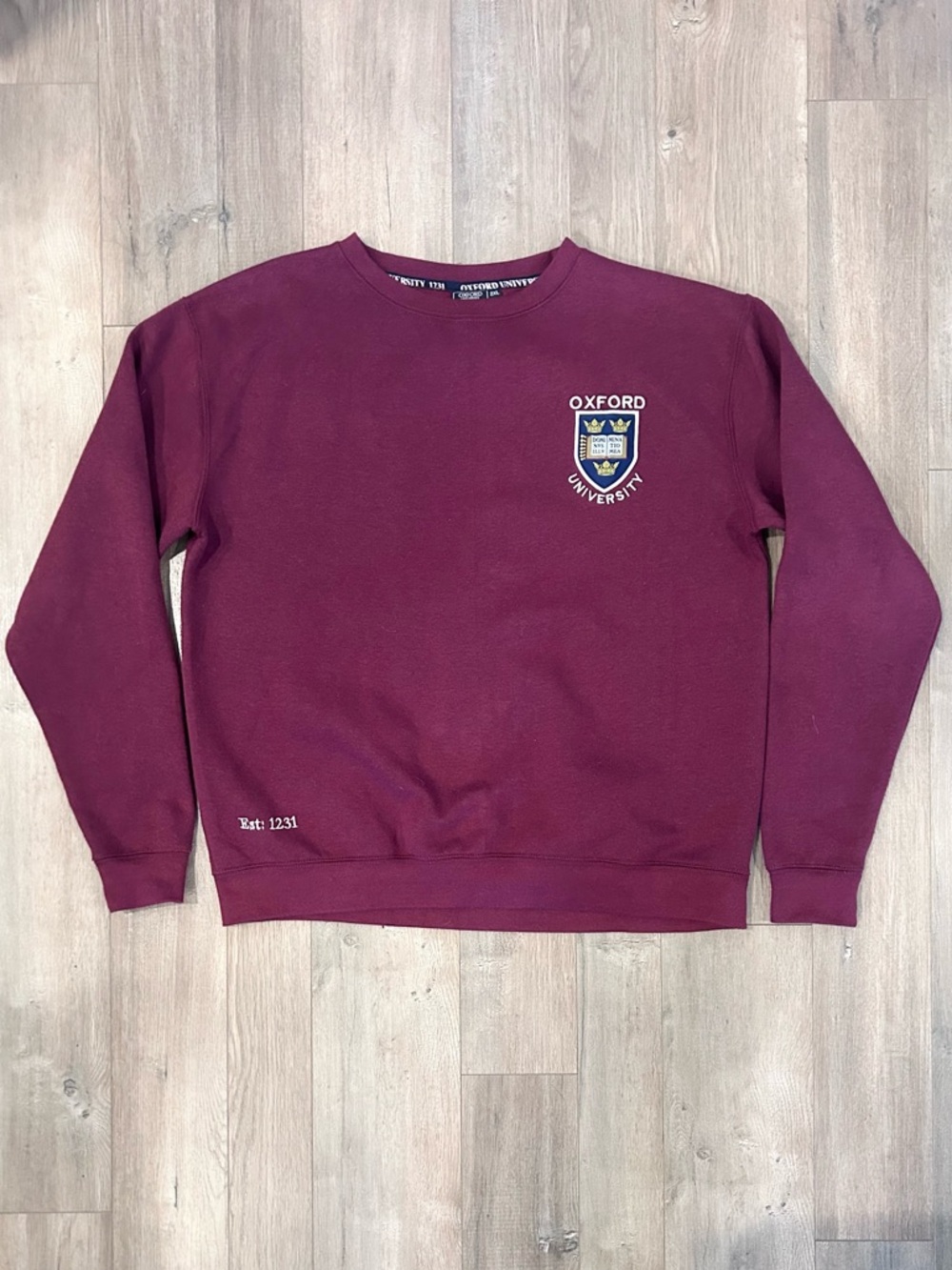 Oxford University Maroon Crewneck Sweatshirt